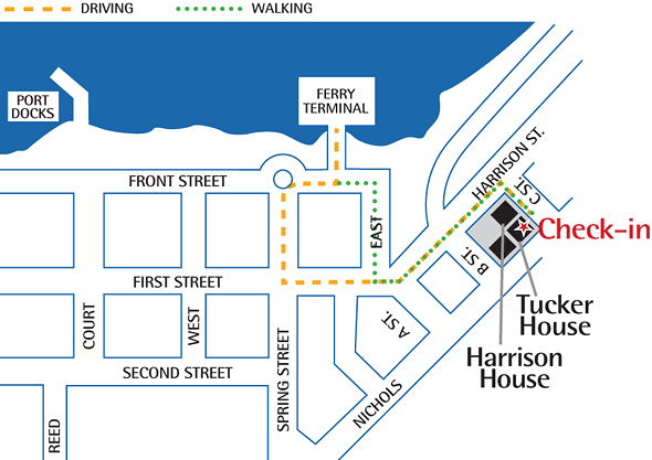 Map of the town of Friday Harbor