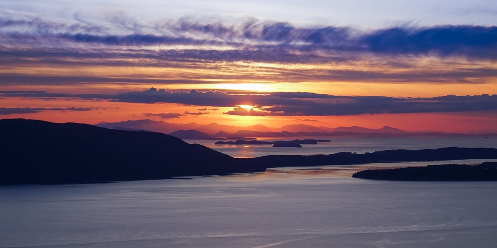 Watch beautiful sunsets in the San Juan Islands while enjoying one of the most romantic getaways in Washington