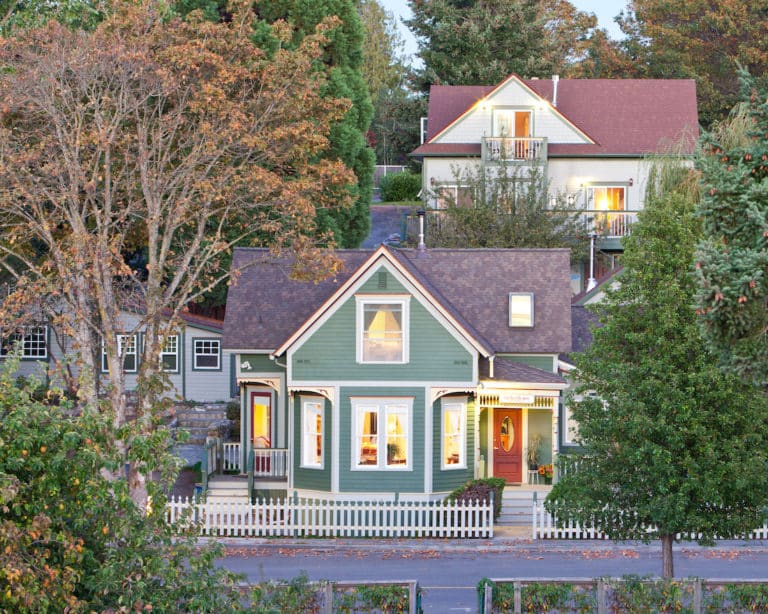 Beautiful shot of our Friday Harbor Bed and Breakfast in the evening sunshine