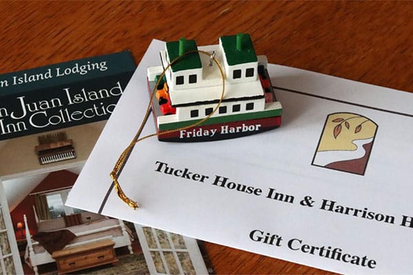 Brochures and a wooden ferry toy