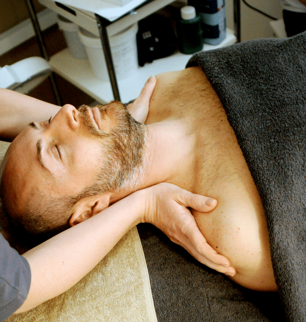 man on a massage table