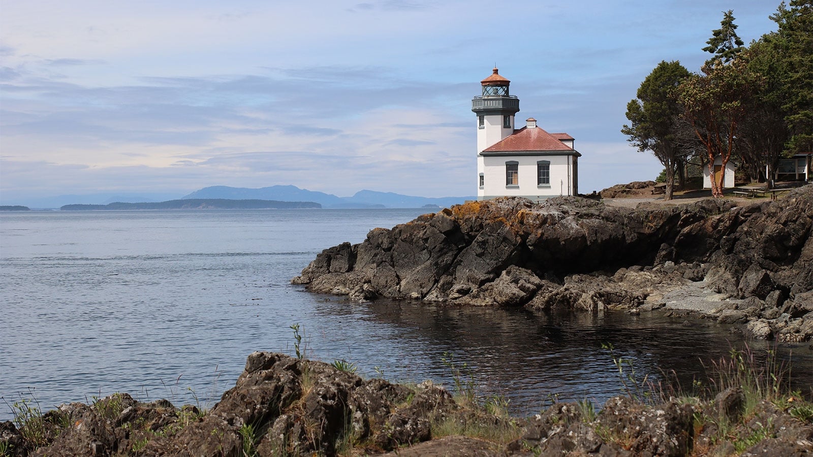 San Juan Island lighthouses are historic in nature, just like this one- the Lime Kiln Lighthouse. 