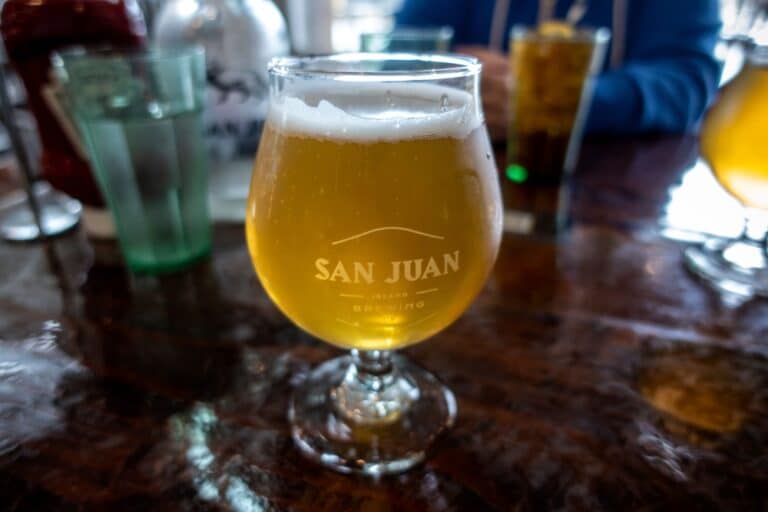 Pint from San Juan Brewing, the best Friday Harbor brewery