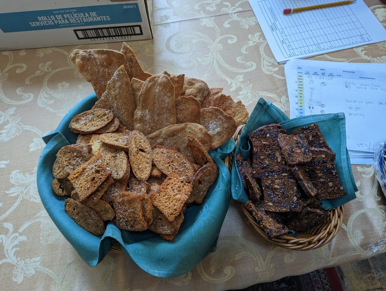 crackers in a basket